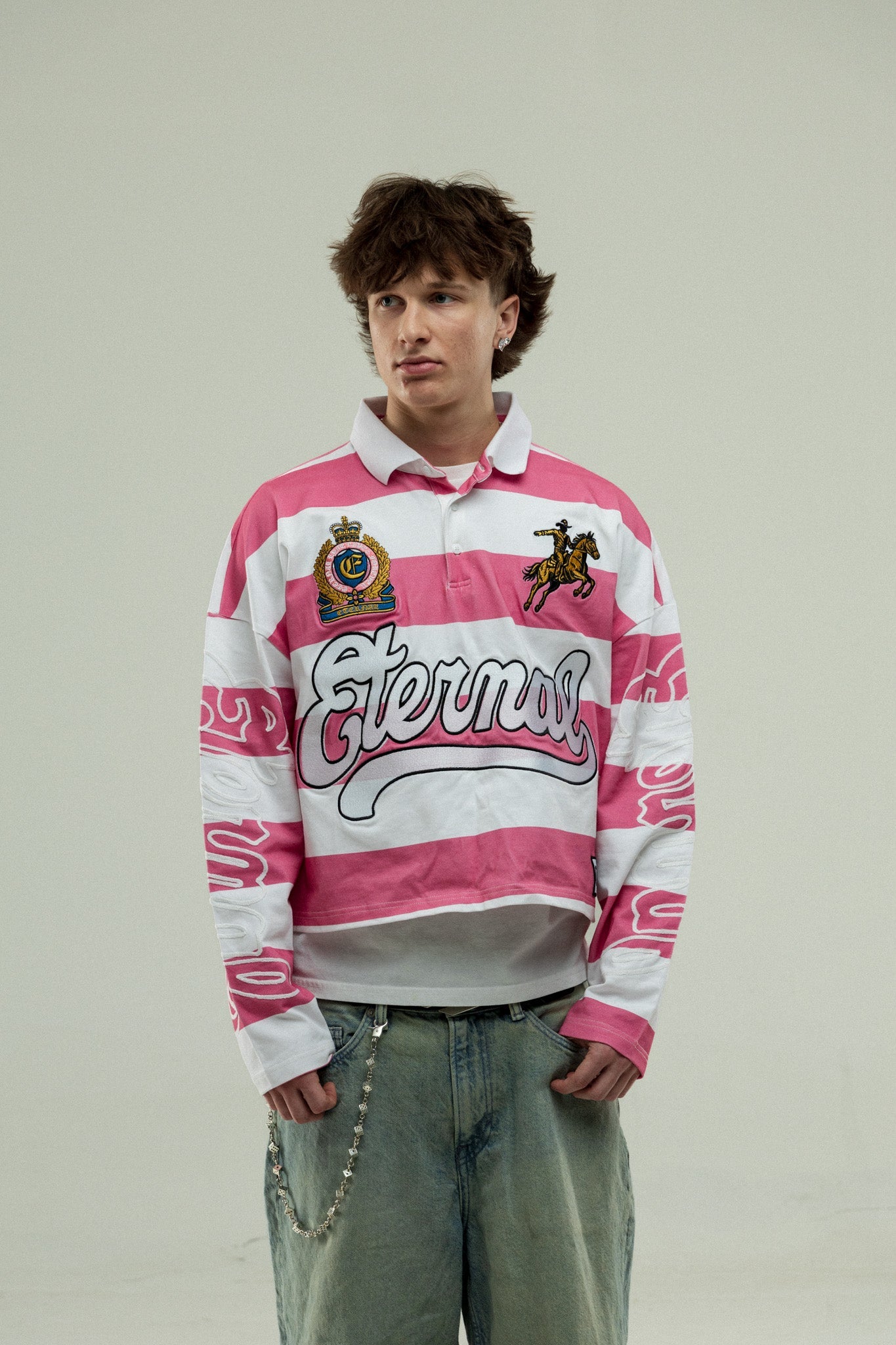 “ETERNAL LIVES FOREVER” RUGBY POLO [PINK]