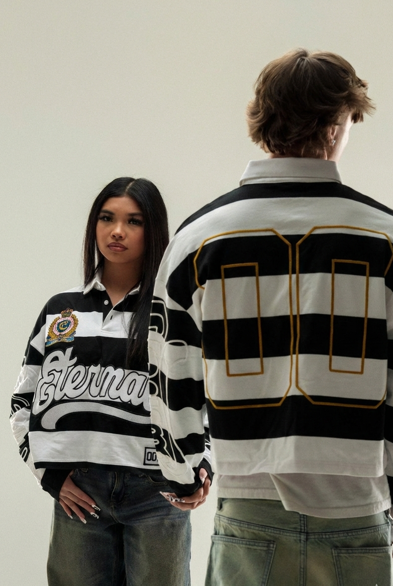 “ETERNAL LIVES FOREVER” RUGBY POLO [NOIR]